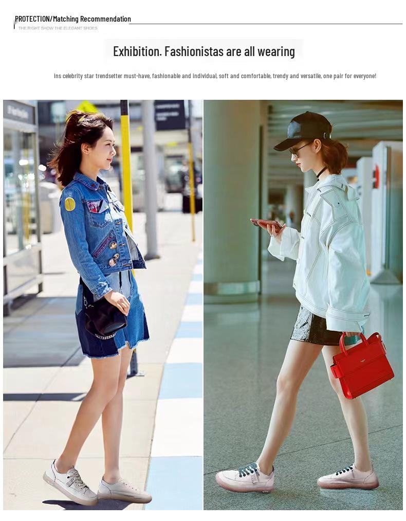 Women's White Leather Slip-On Sneakers - 2025 Spring/Summer Breathable Mesh, Soft Sole Casual Shoes