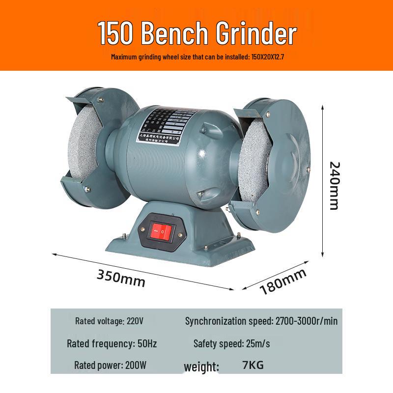 220V Heavy-Duty Desktop Grinding Machine: Compact Industrial Sanding Wheel with Dust Collection