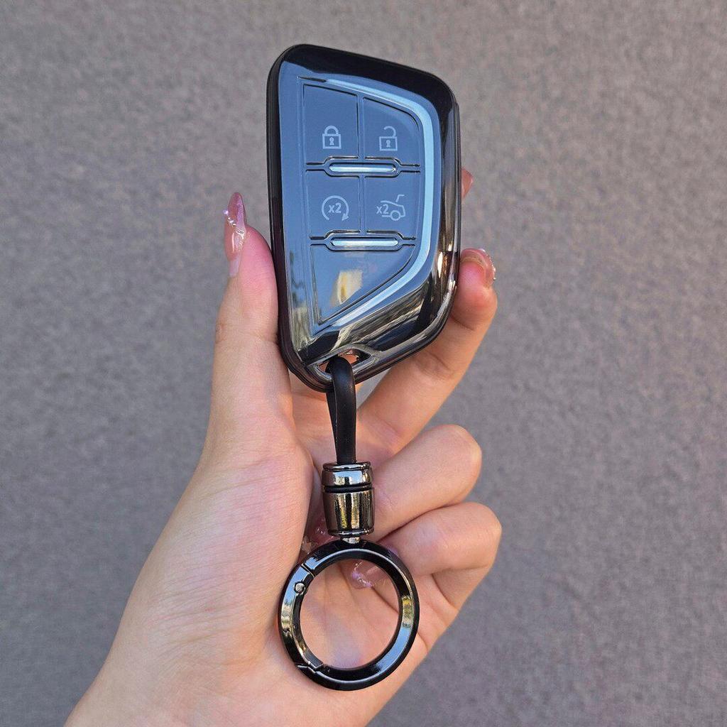 Slim Car Key Case Fob Keychain For - Cadillac Xt4 Ct4 Ct5 Lyriq Escalade Optiq Vistiq Car Accessories
