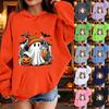 Kids Halloween Printed Hoodie, Loose Fit Casual Pullover for Boys Girls
