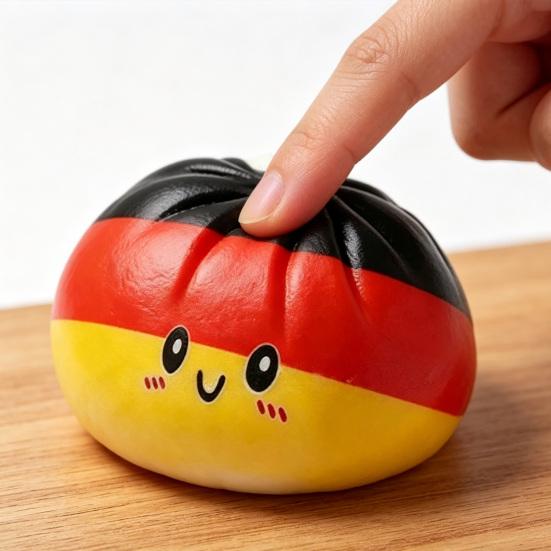 Cartoon Expression Dumpling Toy Stress Relief Flag Theme Steamed Bun Squeeze Fidget Toy Hand Relaxation Decompression Tool