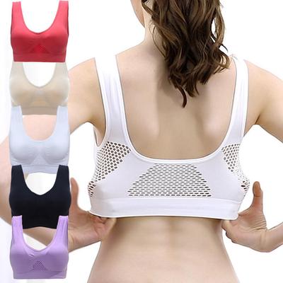 Reggiseno sportivo da donna senza cuciture, copertura completa di supporto, reggiseni sportivi wireless per yoga, palestra, allenamento, fitness, M-5XL