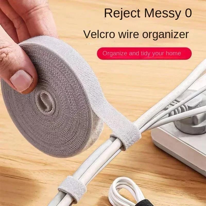 5M Cable Cable Ties Adhesive Fastener Tape Wrap DIY Reusable Double Side Hook and Loop Cable Straps Wires Management Straps
