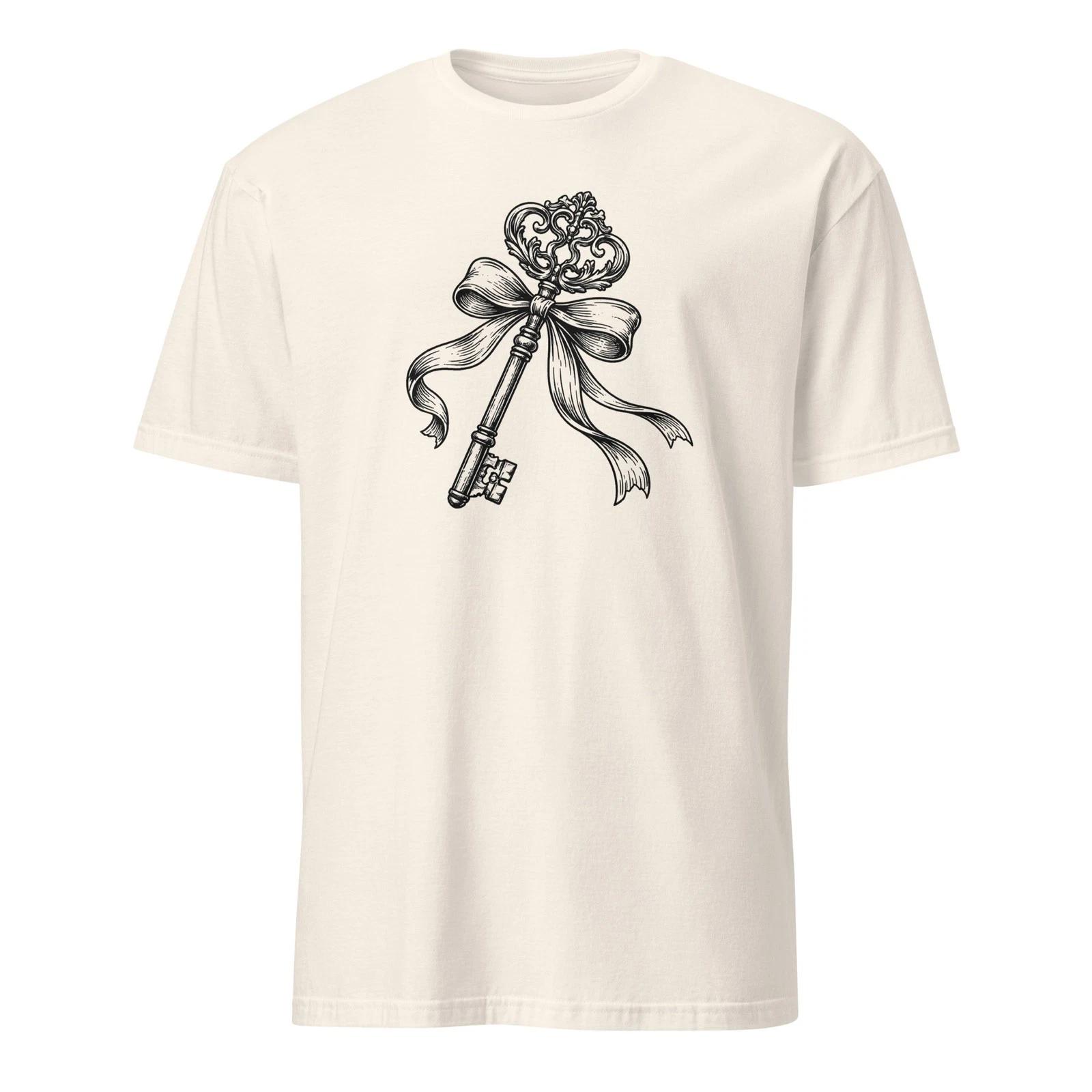 

Antique Key Ribbon T-Shirt Coquette Aesthetic Vintage Dark Academia Romantic Art L