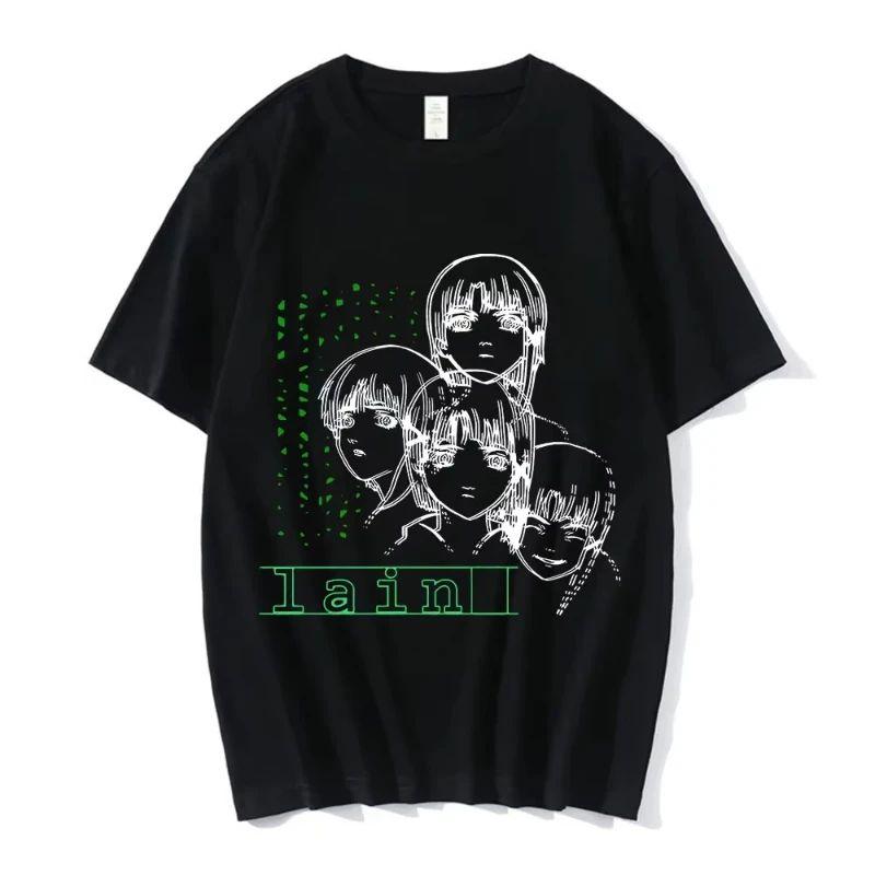 Anime Serial Experiments Lain T-Shirt Men Women Graphic T Shirts Unisex Iwakura Manga Girl Sci Fi Short Sleeve Tee