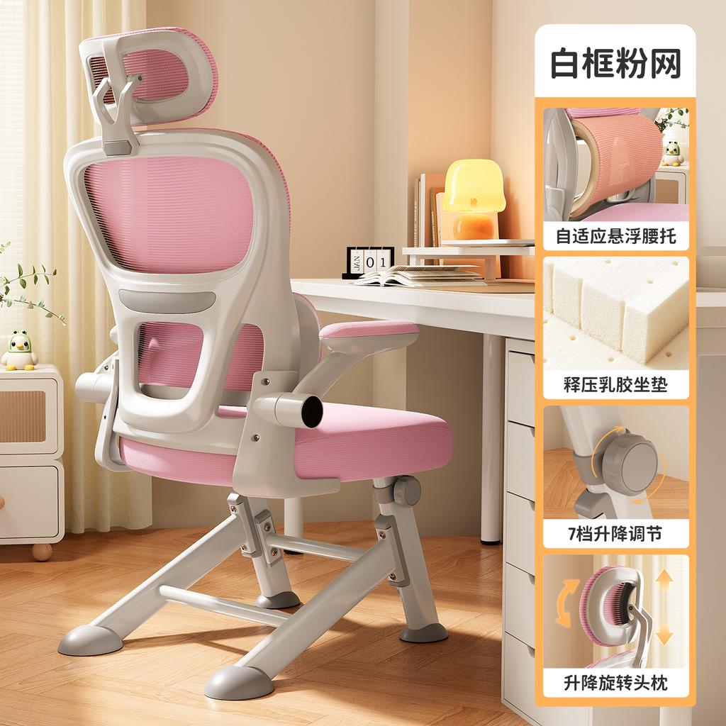 Ergonomic Study Chair for Teens - Adjustable Student Desk Chair, Lumbar Support Computer Chair, Home Office Learning Seat