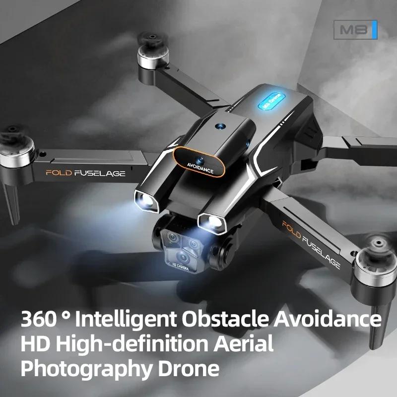 New M8S Obstacle Avoidance Drone Professional Dual Camera 8k High Definition Aerial Photography Remote Control Mini Aircraft Toy