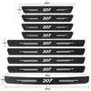 For Peugeot 207 208 RCZ Rifter 308 307 407 206 108 Carbon Car Door Sill Scuff Covers Black Door Panel E Guards Protector