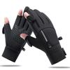 Men's Winter Touchscreen Cycling Gloves: Fleece-Lined, Water-Repellent, Non-Slip, Flip-Top and Full-Finger Design.
