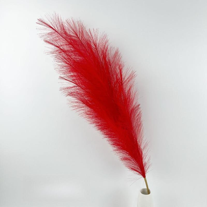 

1 шт. Искусственная пампасная трава 120 см Большая пушистая искусственная тростниковая трава Искусственные цветы Декоративный букет из хвостовой травы Бохо Домашний декор Свадебные принадлежности Аксессуары красный