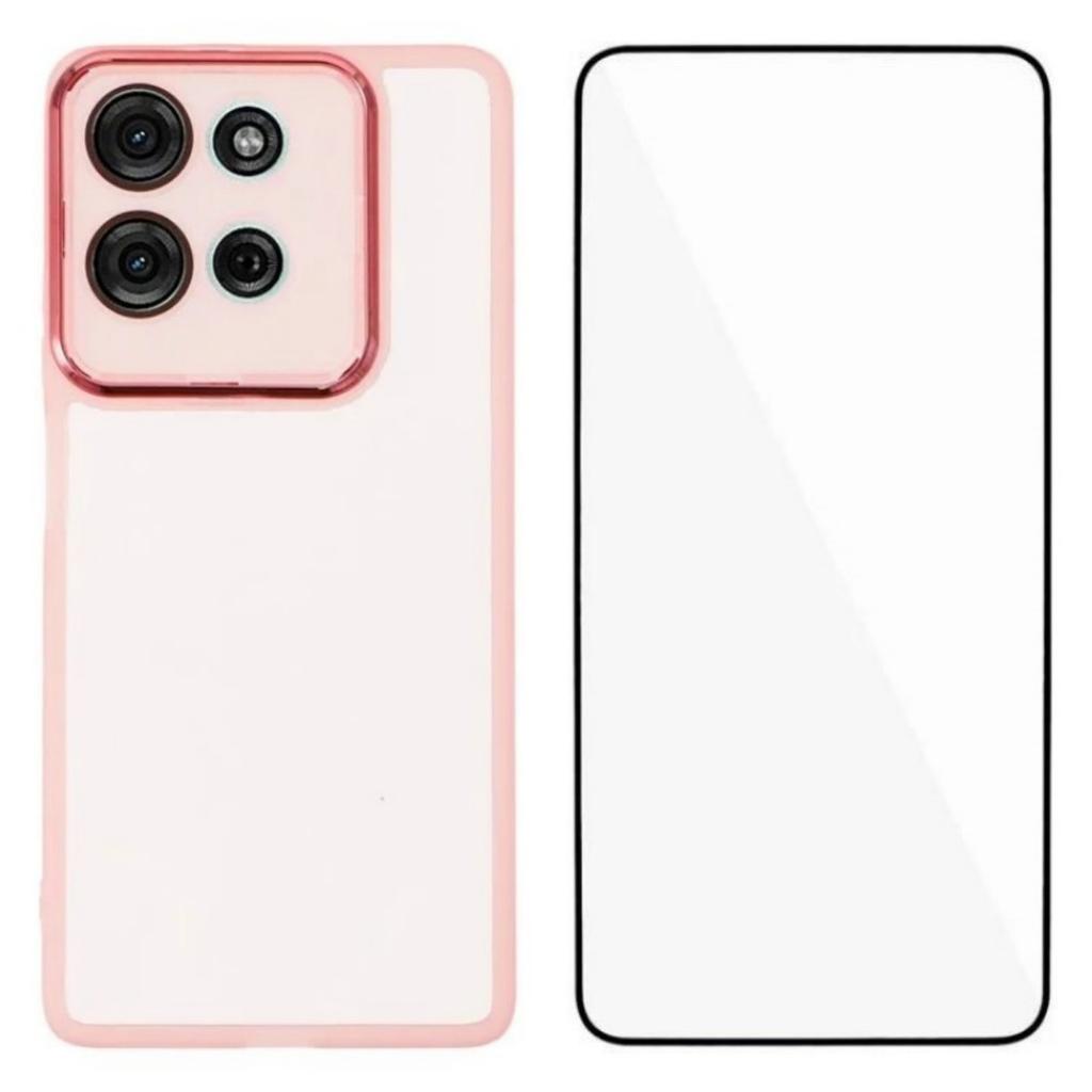 For Motorola Moto G75 5G TPU Case WANLONFENG DKSM Series Electroplated Frame Back Cover with Tempered Glass