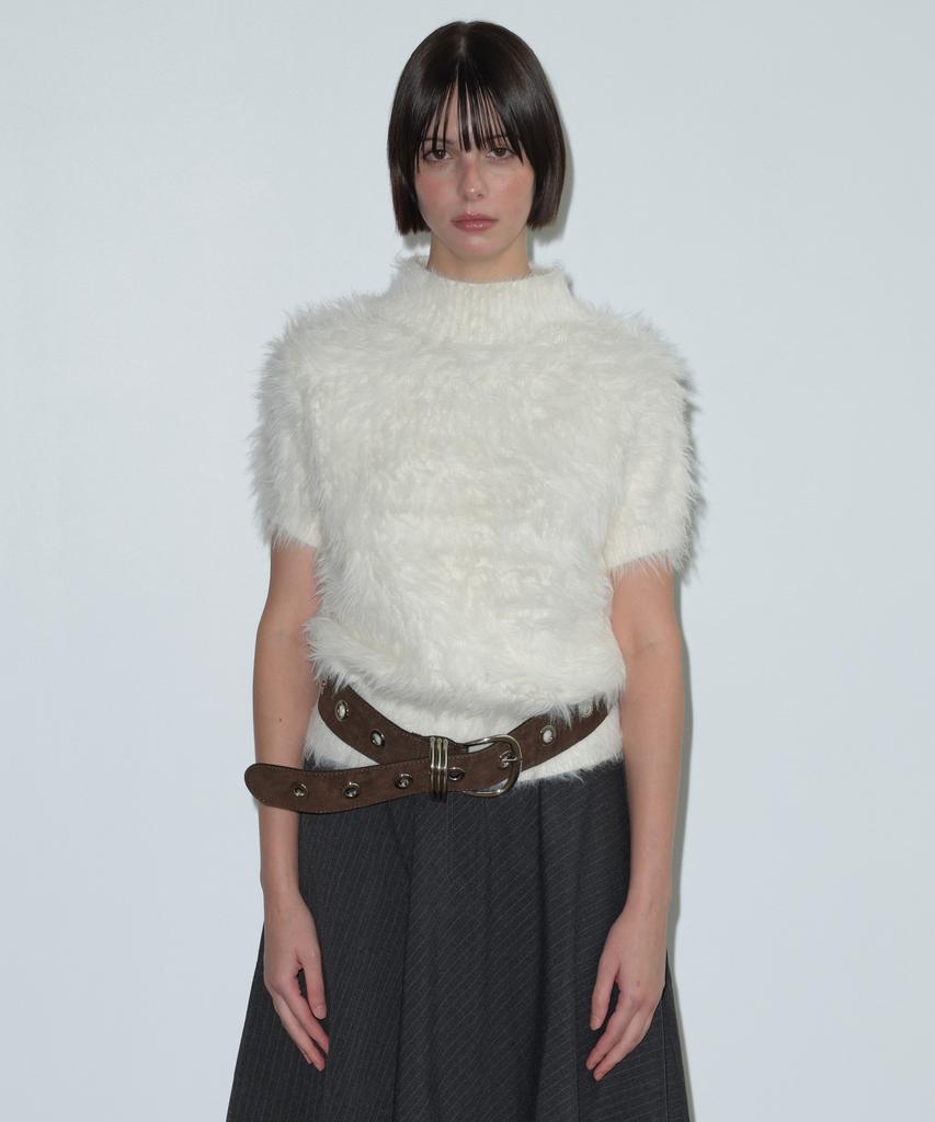 MARGARIN FINGERS Hairy High Neck Knit (Ivory)