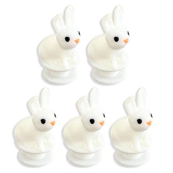 2/3/4/5/6/8/10Pcs White Rabbit Clog Shoe Charm Lightweight DIY Clog Slipper Sandal Plastic Bunny Decoration Kids Adults Shoe Accessories