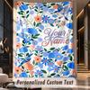 Floral Birds Artwork 1 Theme Wall Tapestry Customized With Name Text Personalized Hanging Tapestry For Bedroom Living Room Decor