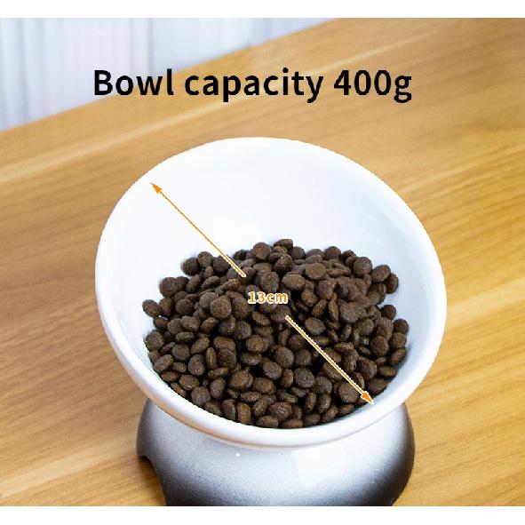 High Foot Ceramic Bowl Oblique Mouth Water Bowl Help Digestion Cat Pet