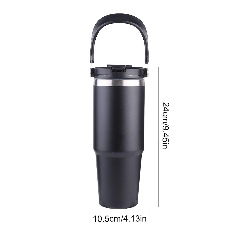 Kubek izolowany dwuwarstwowy 30oz z uchwytem Sportowa butelka na wodę Stal nierdzewna Termos próżniowy podróżny na zimne gorące napoje