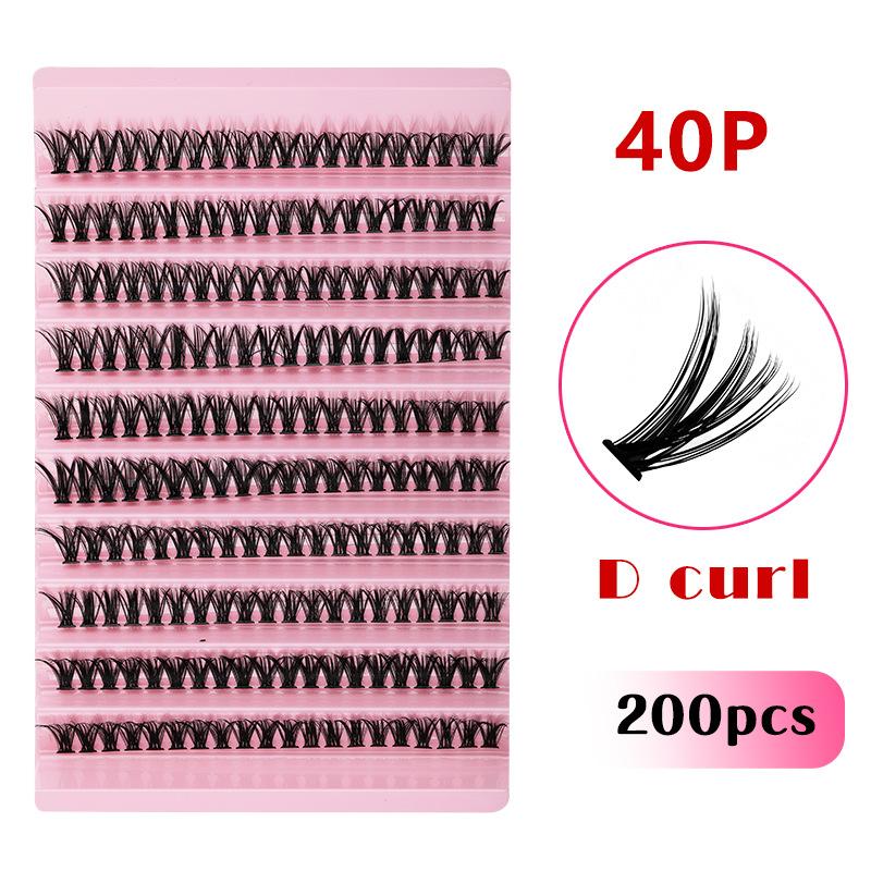 Flat False Eyelashes Stable Segmented Hairs 30P40P50P60P80P14 Rows Curled