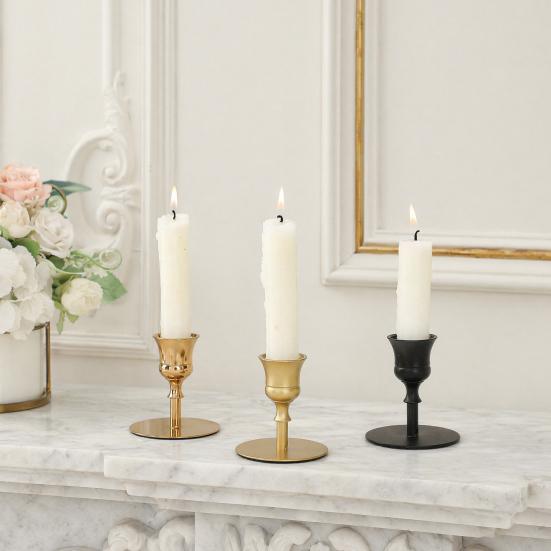 Candlestick Holder Vintage Metal Taper Candle Stand for Dining Table Wedding Party Centerpiece