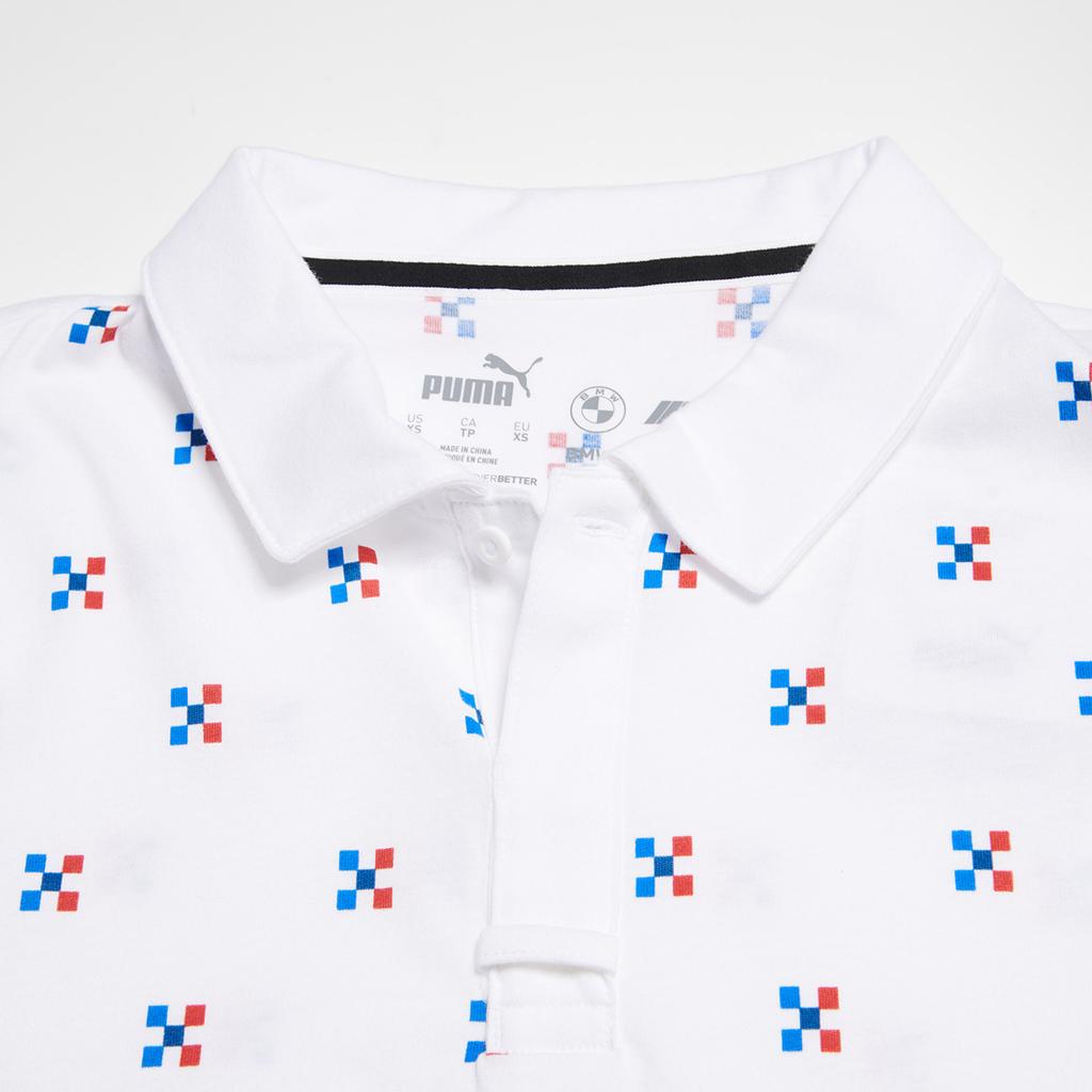 Puma Bmw Racing Series Fashion All Over Print Cotton Breathable Short Sleeve Polo Shirt Men Polo Shirts White 533376-02
