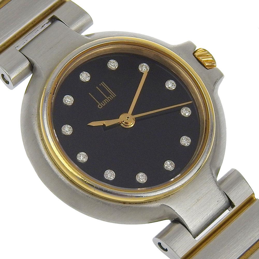 Dunhill Millennium Watches 12P diamond blackDial Stainless Steel/Plated Gold Quartz Analog display Women Used