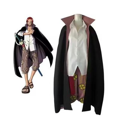 Anime Film Red Shanks Cosplay Kostým pour Adultes Hommes, One Piece Tralike Coat, Full Outfit, Halloween Party, Red Hair Pirate