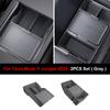 For Tesla Model Y Juniper 2025 Car Center Console Storage Box Armrest Storage Box Hidden Organizer Tray Non-slip Mat Accessories