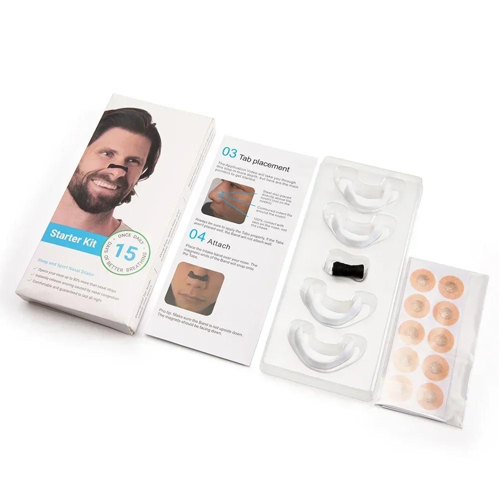 Anti-Snoring Nose Clip Nasal Breathing Dilators Starter Kits Magnetic Nose Strips Increase Sports Air Intake Improve Sleeping