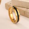 6mm Wide Black Enamel Multi-faceted Geometric Ring Women Men Minimalist Trendy Rings Couple Jewelry Wedding Gift