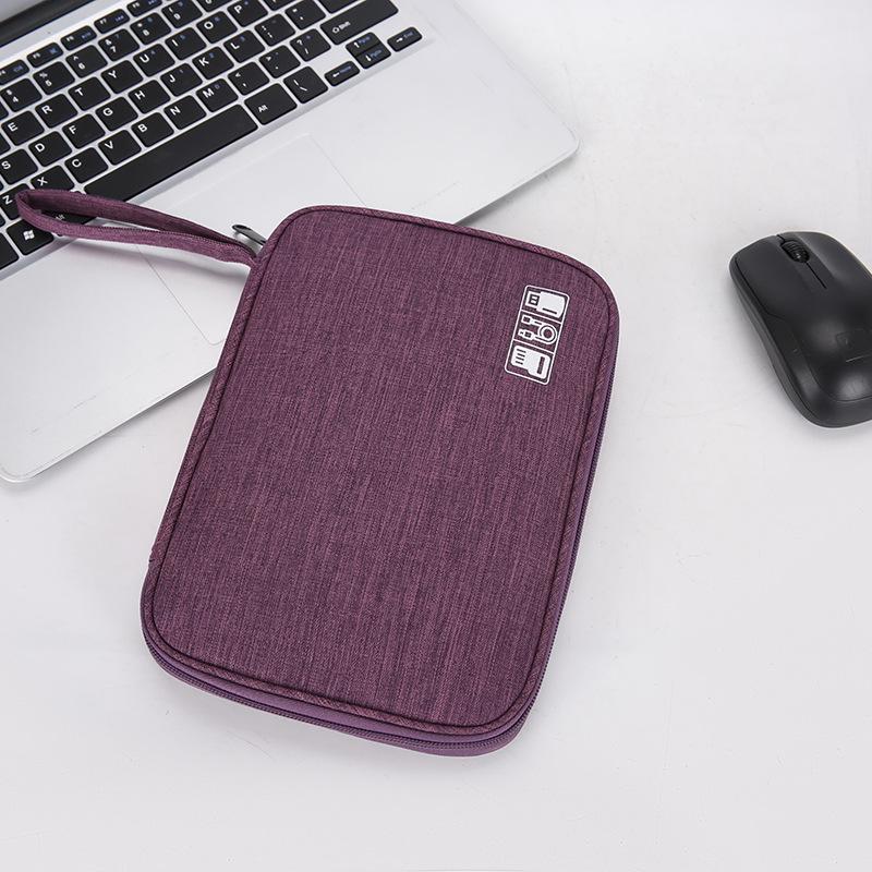 Minimalist Travel Digital Accessories Clutch: Power Bank & Data Cable Storage Bag