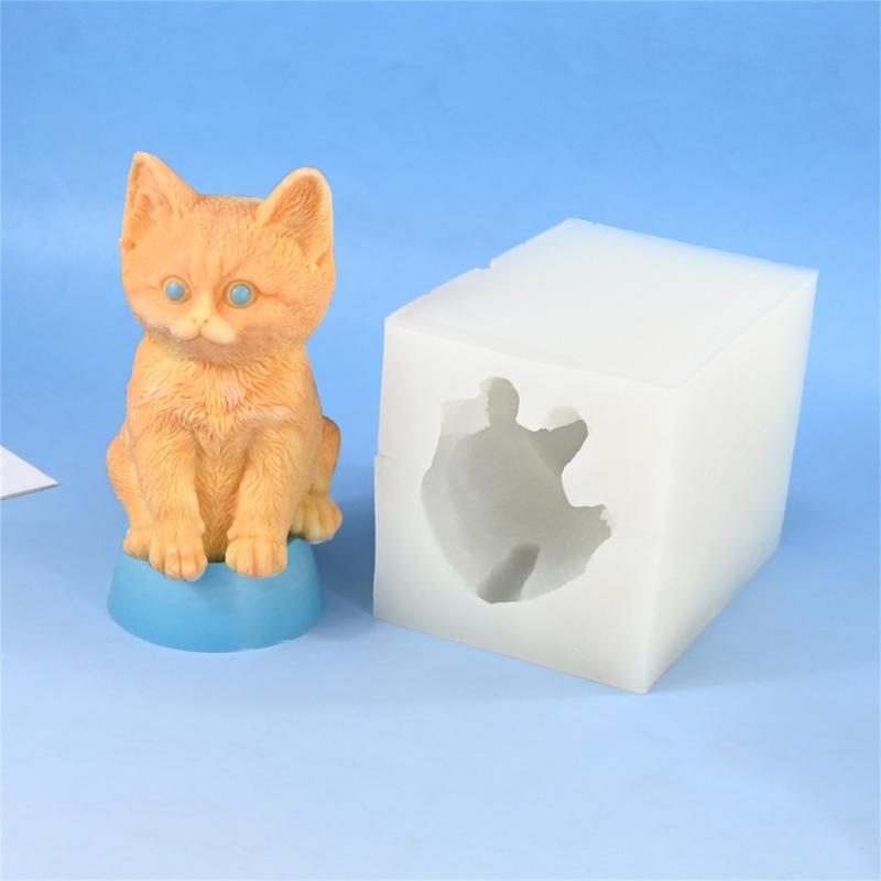 Kitten Silicone Candle Molds for Making Candle Soap Epoxy Resin Multipurpose Animal Silicone Mould for Gypsum Decoration