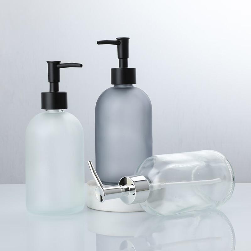 Frosted Glass Soap Dispenser Bottle