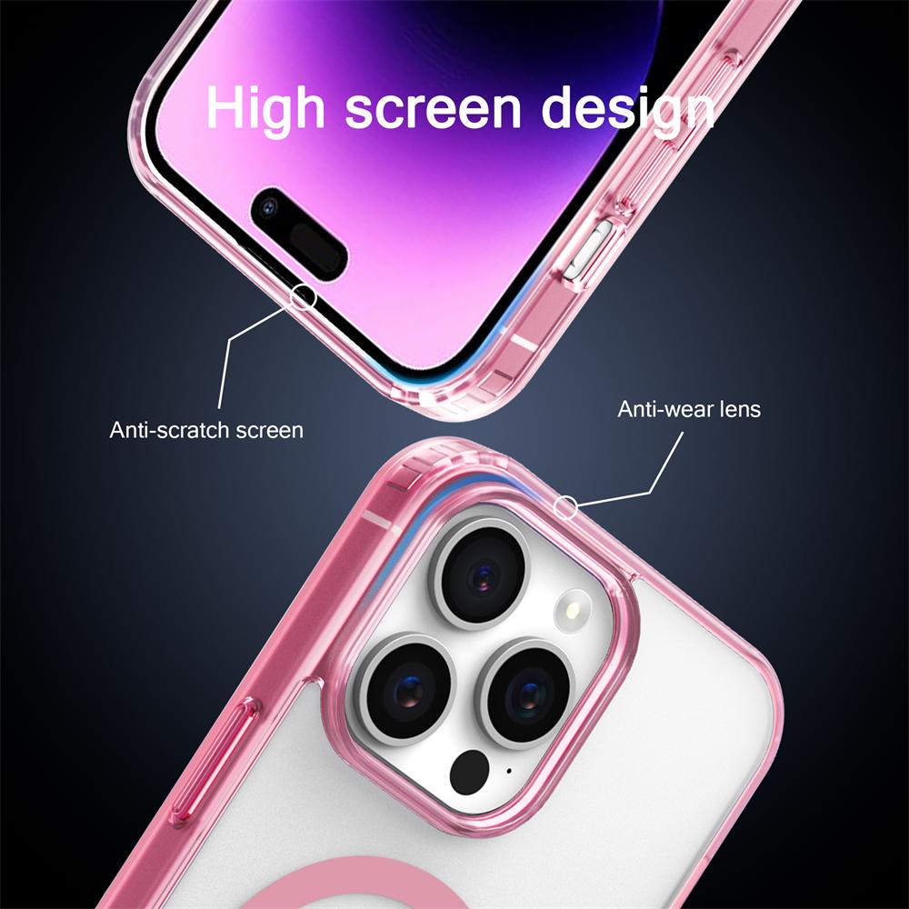 Luxury Wireless Charge Magsafe Phone Case for iPhone 17 16 15 14 13 Pro Max Plus Transparent Magnetic Electroplate Bumper Cover