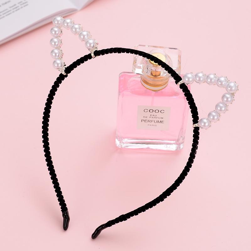 Cute Kawaii Rhinestone Little Devil Cat Ear Headband Hair Clip