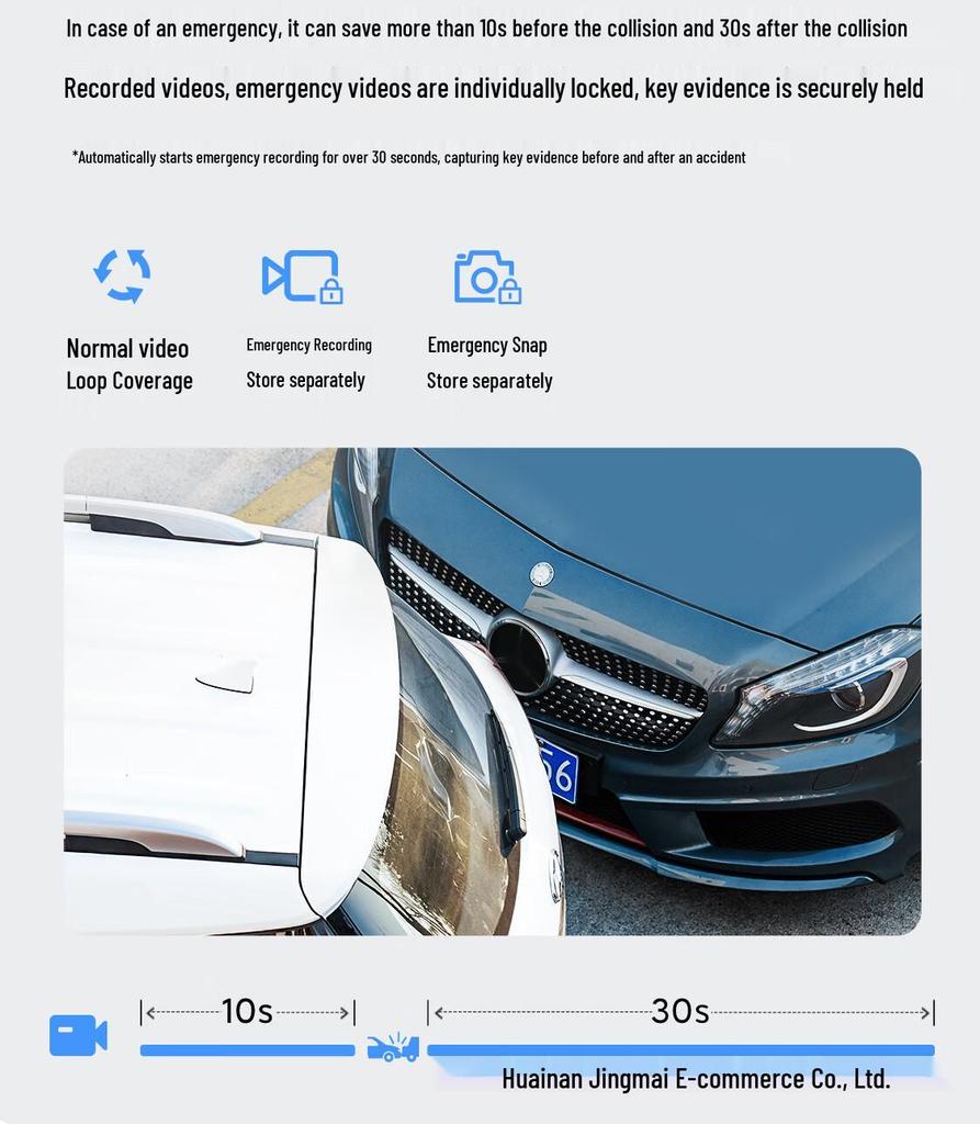 70mai S400 Dual 1440P Dash Cam with Night Vision and Touchscreen