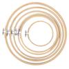 6Pcs Embroidery Hoops Circle CrossStitch Hoop Ring Wooden Frame CreamColoured DIY Tools
