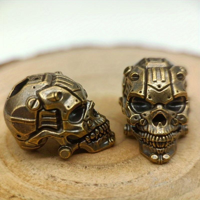 Mechanical Skull Head Brass Knife Beads DIY Woven Bracelet Lanyard Pendant Keychain Accessories Hangings Charms