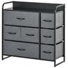 Chest of Drawers with 7 Foldable Drawers, 3-Tier Fabric Bedroom Dresser, Clothes Storage Unit for Bedroom, Living Room, Grey
