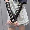 Metal Rivet Fingerless Gloves Buckle Punk Style Sleeves New Street Dance Sleeves  Stage Performance