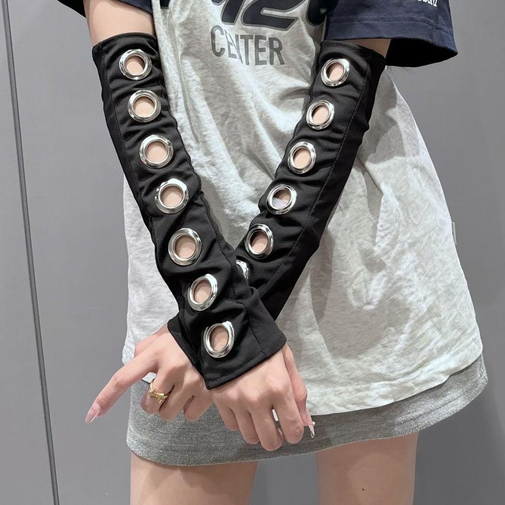 Gothic Fingerless Gloves Buckle Punk Style Sleeves New Street Dance Sleeves Motorcycle Riding