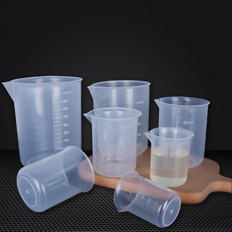 100ml/150ml maišymo puodeliai Plastikinis skysčio indas Epoksidinės dervos matavimo stiklinė Cheminės laboratorijos puodeliai Matavimo puodelis Virtuvės kepimas