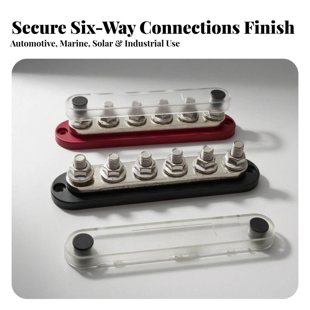 2 Pieces Bus Bar with Cover 48V DC Busbar Marine for Electricians