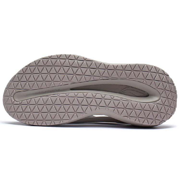 Li Ning Yun You Slay Slip Resistant Abrasion Resistant Slide Slippers Unisex Gray AZST001-3