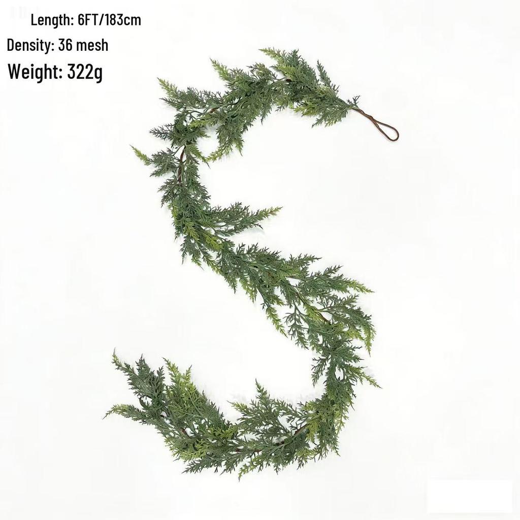 International Bestseller: Christmas Pine Needle Wreath with Realistic Norfolk Pine Branch Vine