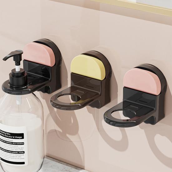 Suction Cup Bathroom Hanger Wall Mounted Hook Space Saving Organizer Adjustable Soap Dispenser Holder for Shower Shampoo Bottle