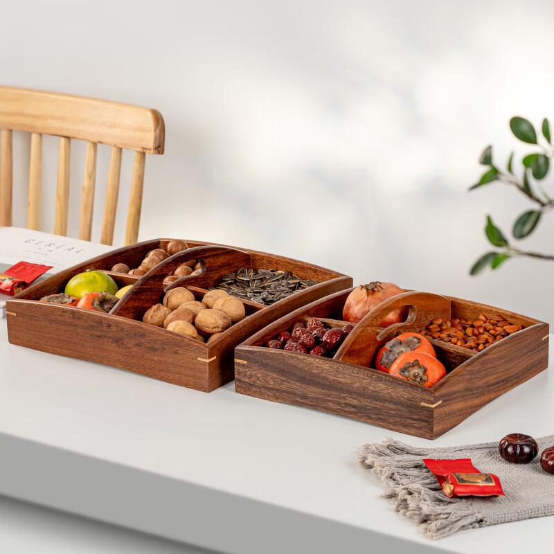 Minimalist Wooden Multi-Compartment Serving Tray