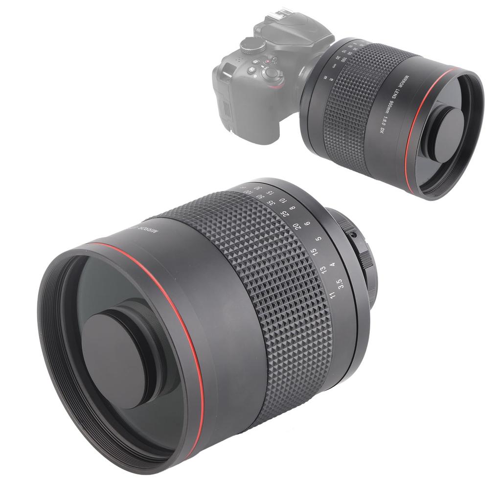 Qiilu 900mm F8 Super Telephoto Mirror Lens Mount Camera Lightweight Ideal for and Landscape Photography Coated Alloy Construction - Compact, Design,