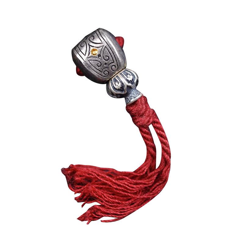 Tibetan Geometric Buddha Head Connector for Bodhi Prayer Beads