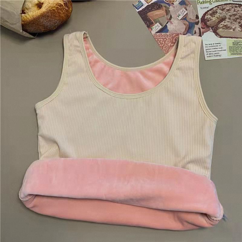 

Women s Winter Thermal Underwear Top Seamless Plus Velvet Shirt Sleeveless Vest Warm Female Undershirt Solid Color Sexy Lingerie One Size