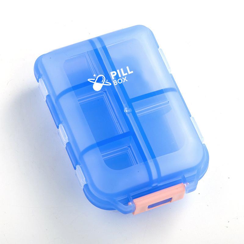 Portable Mini Pocket Pill Box 10 Compartment Small Pill Box Weekly Travel Pill Box Plastic Storage Box