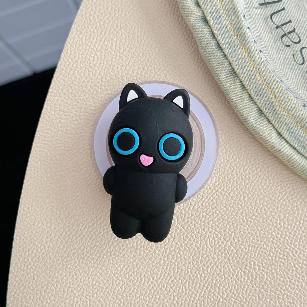 Cartoon Magnetic Retractable Phone Holder: Cute Airbag & Rotating Design for Lazy Desktop Use